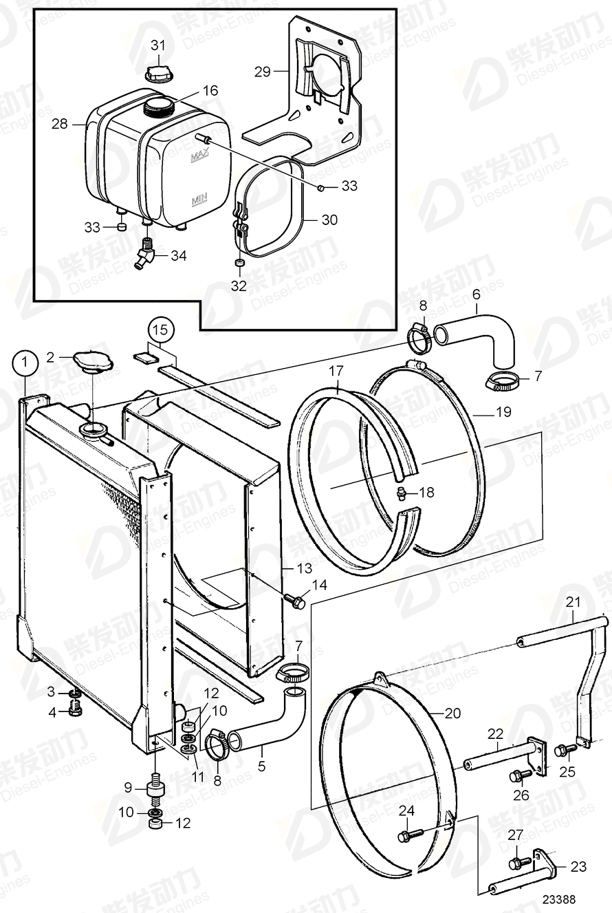 VOLVO Bracket 889595 Drawing